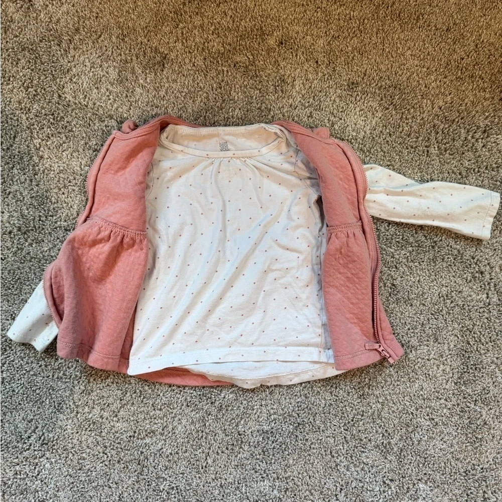Just One You by Carter’s Quilted Vest & Long Sleeve Shirt Polka dot – Size 3T